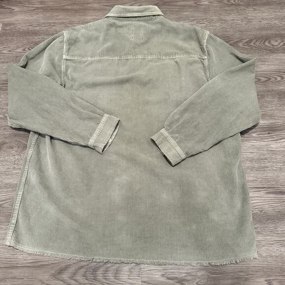Zara Mint Green Women Corduroy Button Up Shacket Large Overized Fall Chic Casual - Picture 2 of 8